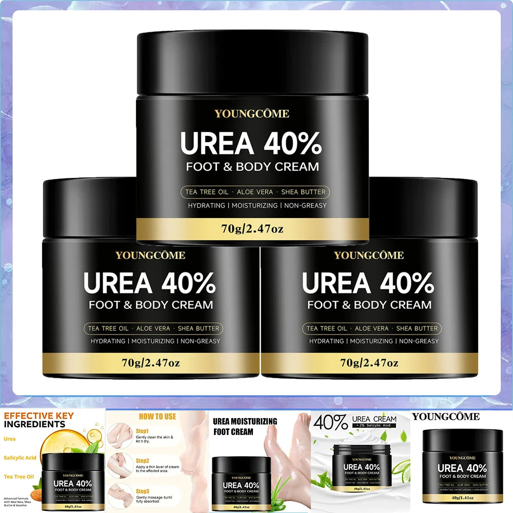 Urea 40% Cream for Cracked Heels and Dry Skin Repair - Tidesmit Scrubs Treatments 70g-3pcs Tidesmit