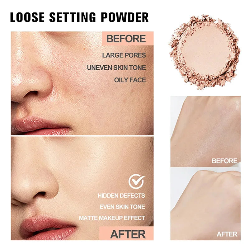 Tidesmit Banana Luxury Powder bottle showing oil-control loose face makeup texture for a smooth matte finish