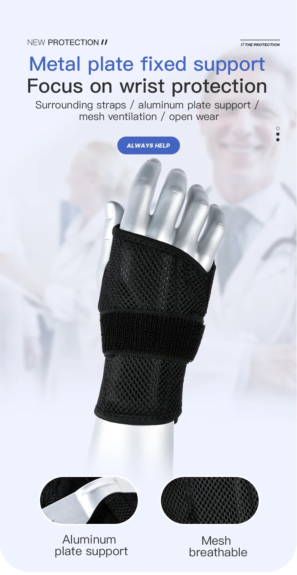 Breathable Wrist Support Professional Splint Wrist Brace Protector Band Arthritis Carpal Tunnel Hand Sprain Tendinitis Wristband