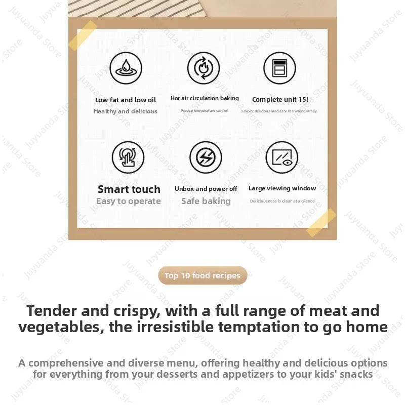 2026 New Air Fryer Large Capacity Touch Screen Visual Household Multifunctional Electric Oven