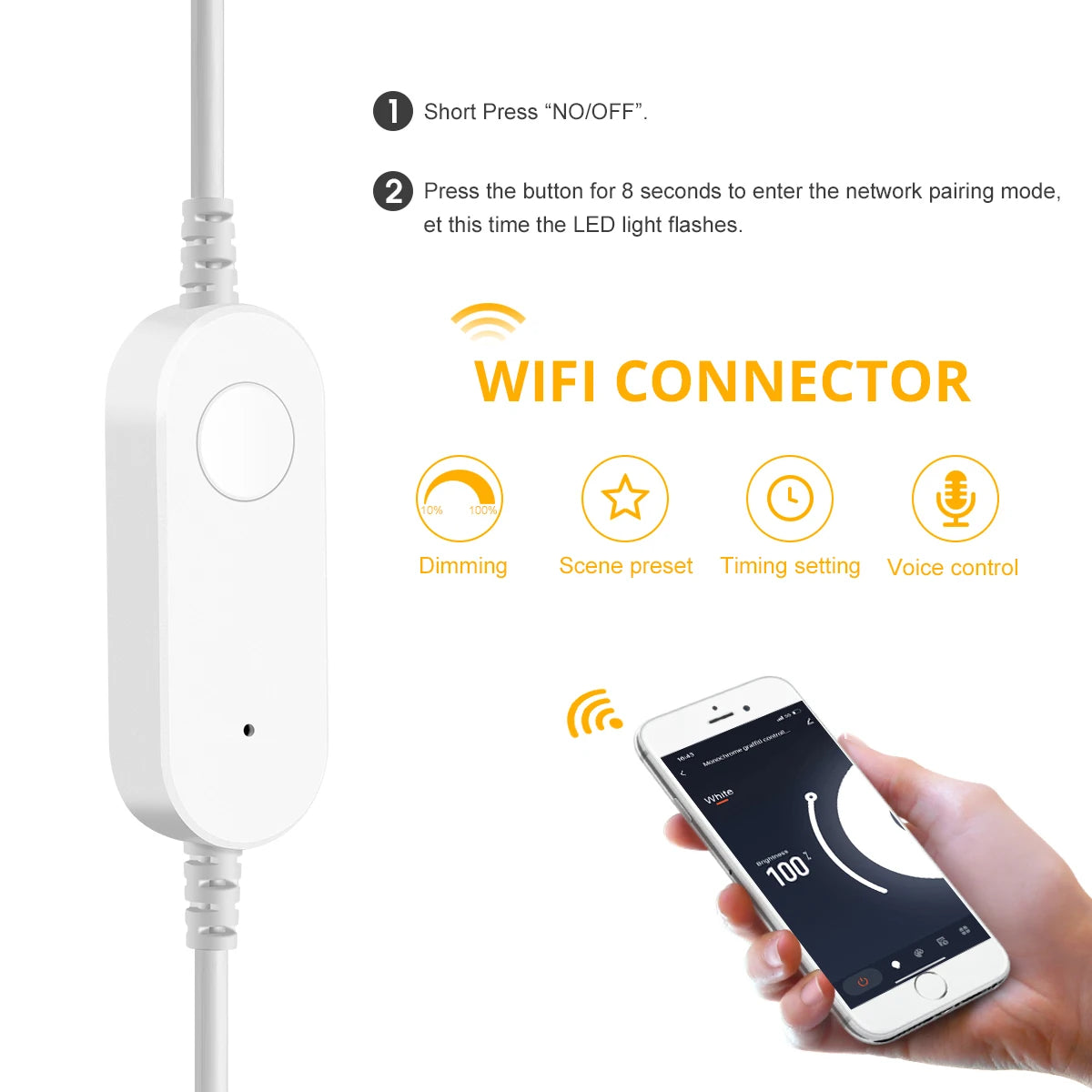 WiFi Smart LED Neon Strip Light - Flexible App-Controlled USB Tape Tidesmit