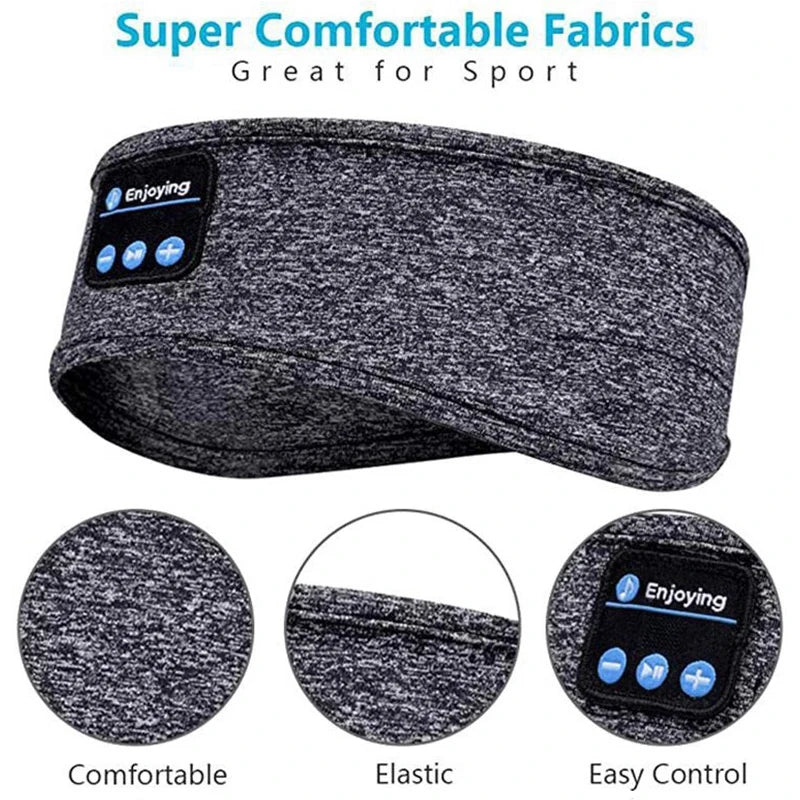 Bluetooth Sleep Headphones Headband – Wireless Soft Music Mask Tidesmit
