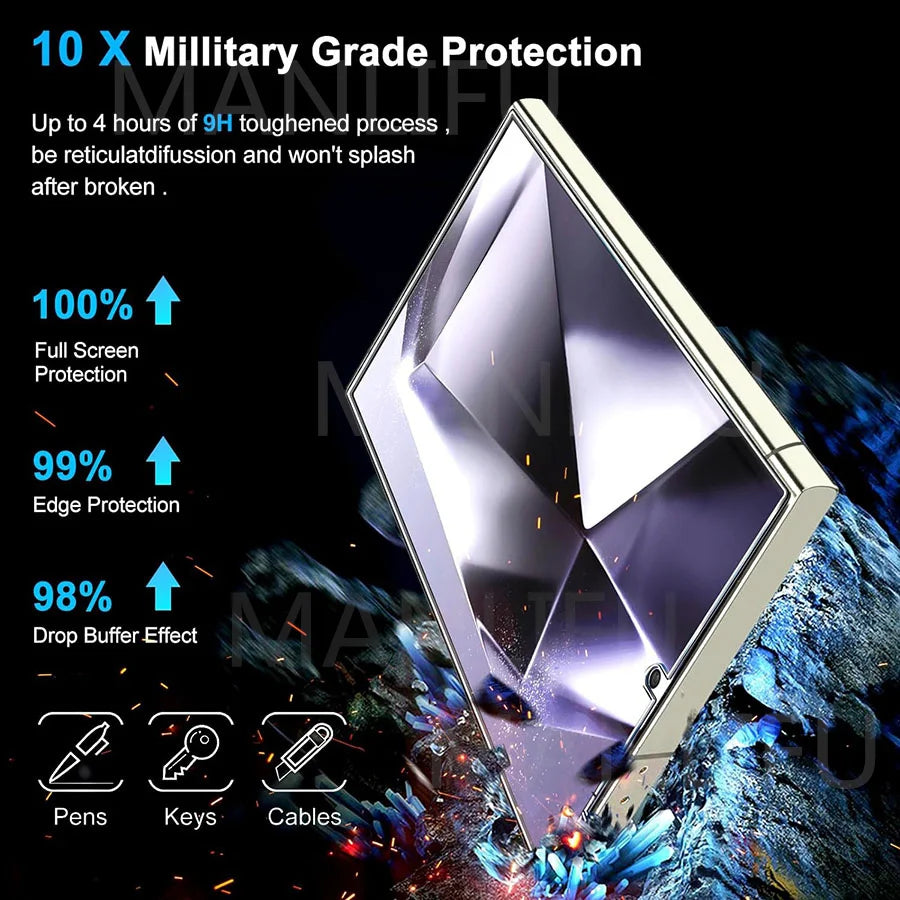 3D Curved Full Coverage Anti-Spy Tempered Glass For Samsung Galaxy S25 Ultra Privacy Fingerprint Unlock Screen Protector Glass AE Tidesmit