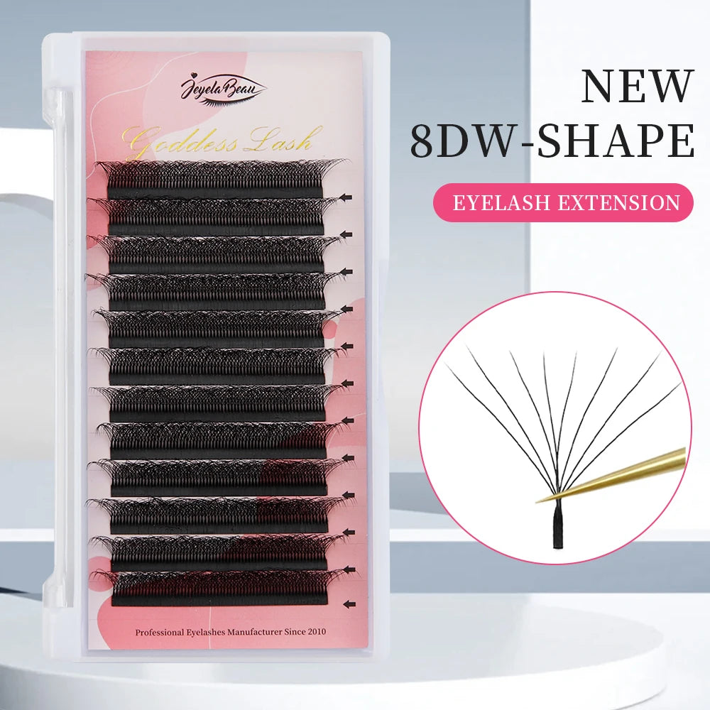 W Style Premade Volume Fans - Professional Faux Lashes by Tidesmit False Eyelashes 8DW Tidesmit