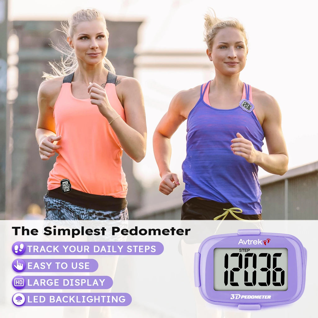 Avtrek Portable Mini Step Counter 3D Pedometer Digital Pocket Watch Clock for Outdoor Sport Fitness Running Walking Step Tracker
