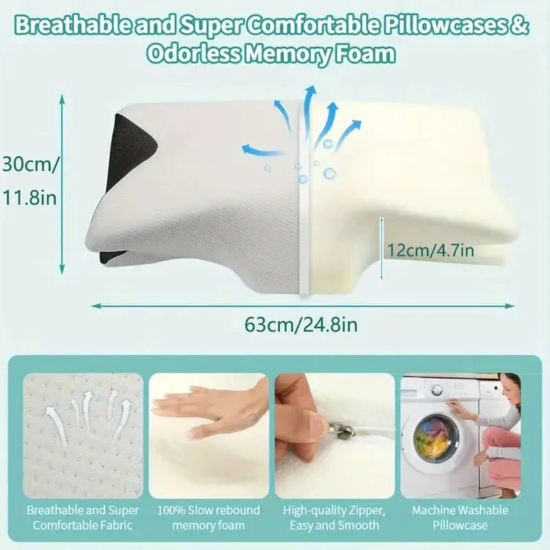 Ergonomic Memory Foam Neck Pillow for Cervical Support - Tidesmit Back Massage Instrument Tidesmit
