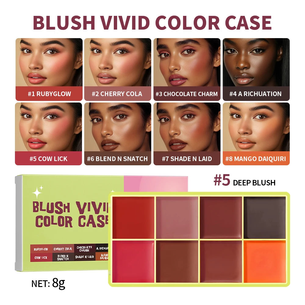 Tidesmit 8 color eyebrow cream highlighter palette with matte and shimmer finishes for natural long-lasting makeup