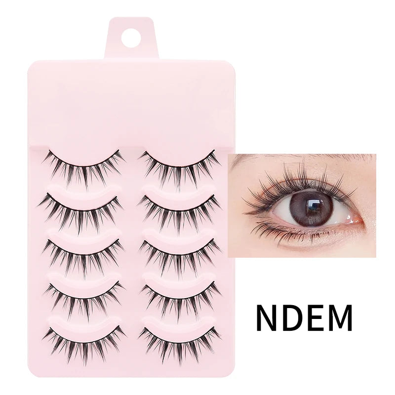 Anime Manga False Eyelashes - Natural Wispy Faux Lashes - 5 Pairs Set False Eyelashes NDEM Tidesmit