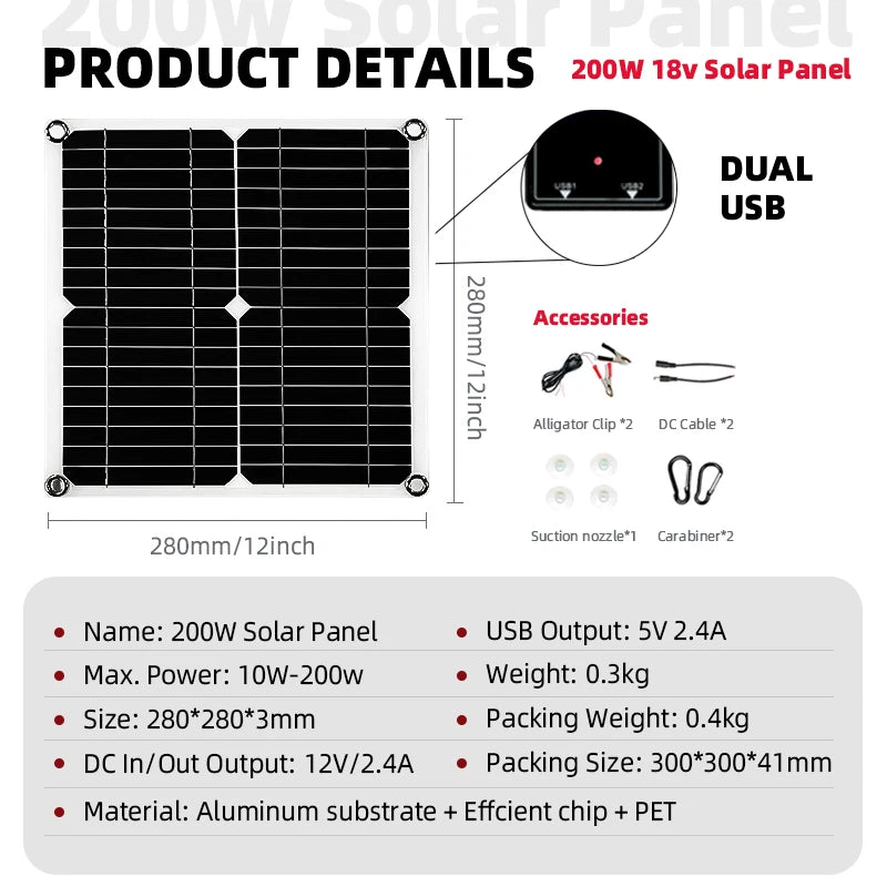 6000W 220v full set for house Inverter 30A Controller 200W Solar Panel Portable solar generator photovoltaic kit Camping For Car