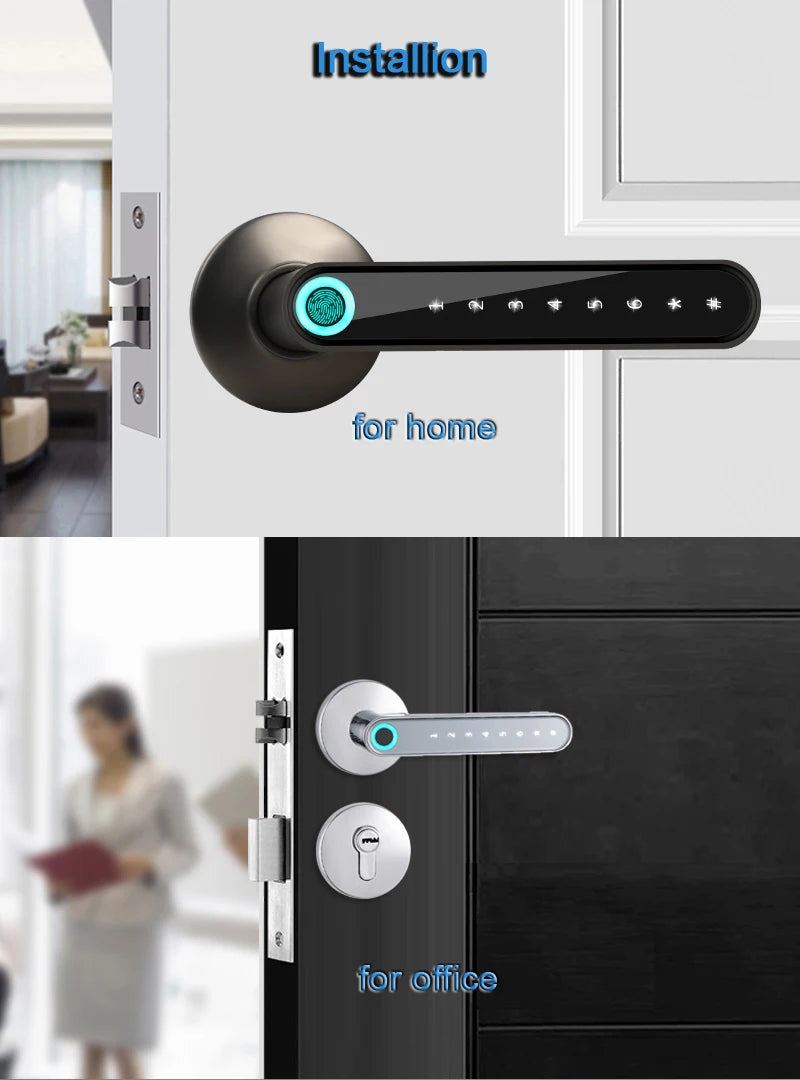 WAFU 016 Smart Lock Fingerprint APP Unlock Keyless Entry Works With iOS/Android Door Bluetooth-Compatible Password Handle Lock