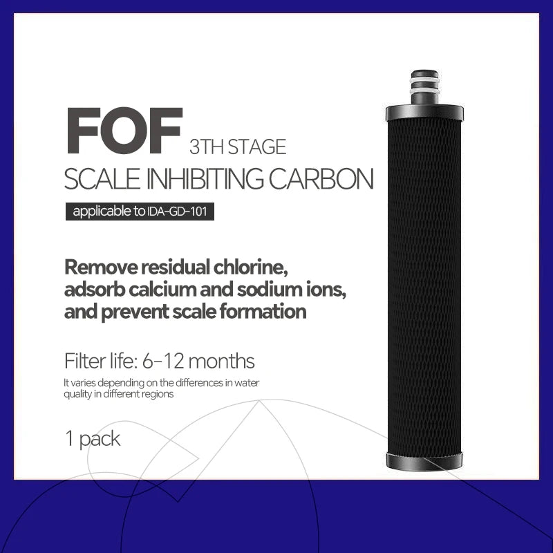 Tidesmit BROVA 5-stage ultrafiltration water purifier showing internal filter cartridge components and connections