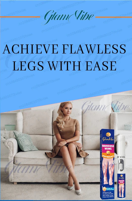 Varicose vein phototherapy pen in a blue and white box for treating leg swelling and vein issues.