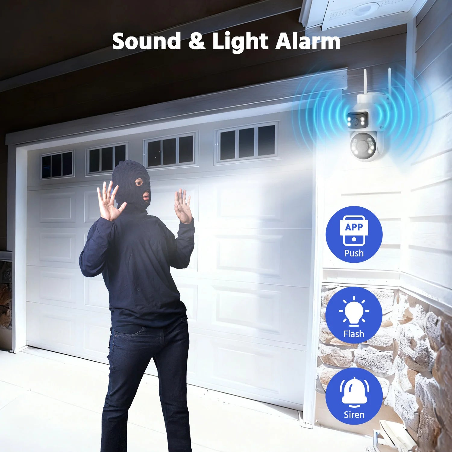 ANNKE WCD1012 10MP Dual-Lens PTZ Security Camera 12X Zoom Wifi Camera AI Human Tracking 1/2/4 PCS 2.4G Wireless Camera Outdoor