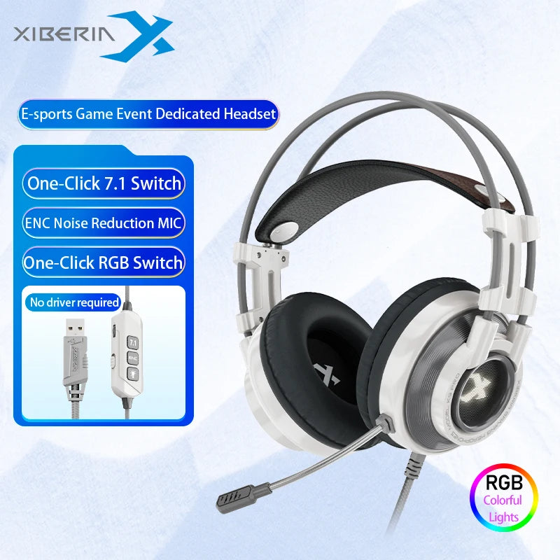 7.1 Surround Sound Gaming Headset with Noise Cancelling Mic - Tidesmit WHITE Tidesmit