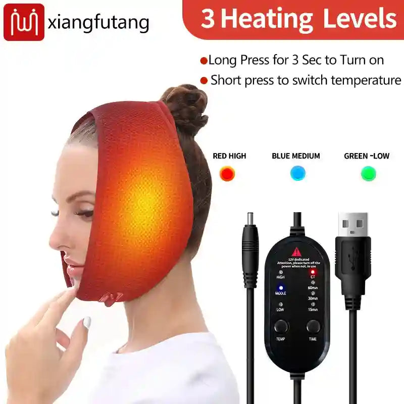 Electric Heating Jaw Pad for TMJ Pain Relief with 3-Gear Heat Timer Massage Cushion Tidesmit