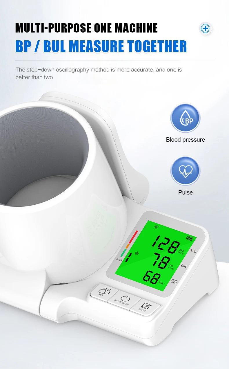 AiQUE Clinic Blood Pressure Monitor Automatic Tunnel Tonometer Digital Upper Arm Sphygmomanometer Tensiometer BP Machine Pulse