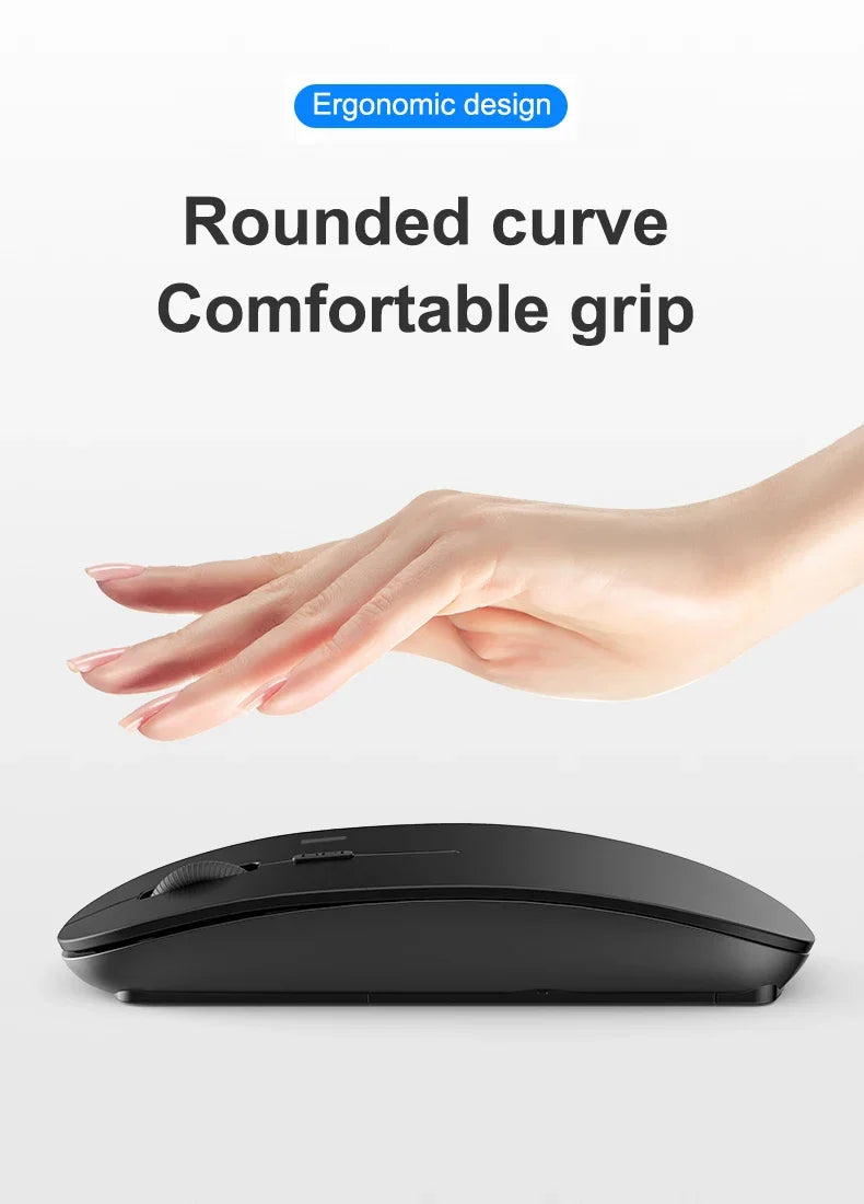 Wireless Mouse with 2.4G Bluetooth-compatible Dual Modes, 1600 DPI Adjustable, Silent Clicking, Portable Ergonomic Laptop Mouse