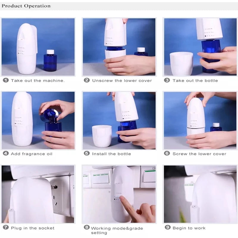 Wall-Mounted Aroma Diffuser Waterless Electric Fragrance Machine Bluetooth Control Essential Oil Home Scent Diffuser Machine
