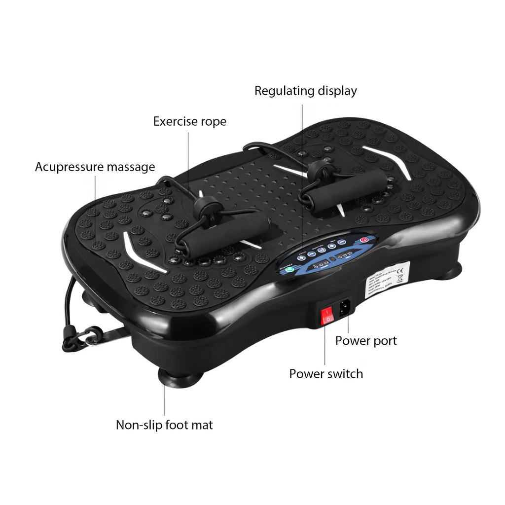 Tidesmit Vibration Plate Machine, 99 Speeds with Bluetooth Audio - Black Massage Cushion Tidesmit