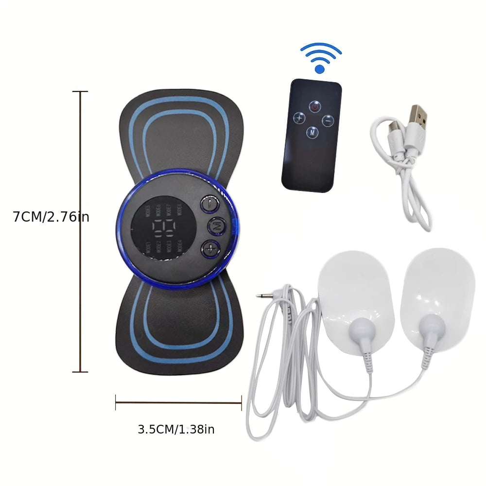 Portable Neck Massager with Remote - 8 Pulse Modes for Stress Relief Relaxation Treatment Tidesmit