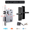 WiFi Smart Door Lock Indoor Password Fingerprint Remote Unlock Keycard Antihijack Tamper Alarm Battery Powered Temporary Charge