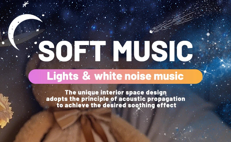 Mini Cute Rabbit White Noise Machine LED Night Light 20 Soothing Baby Music Sleep Aid Silicone Clap Lamp for Kids & Children