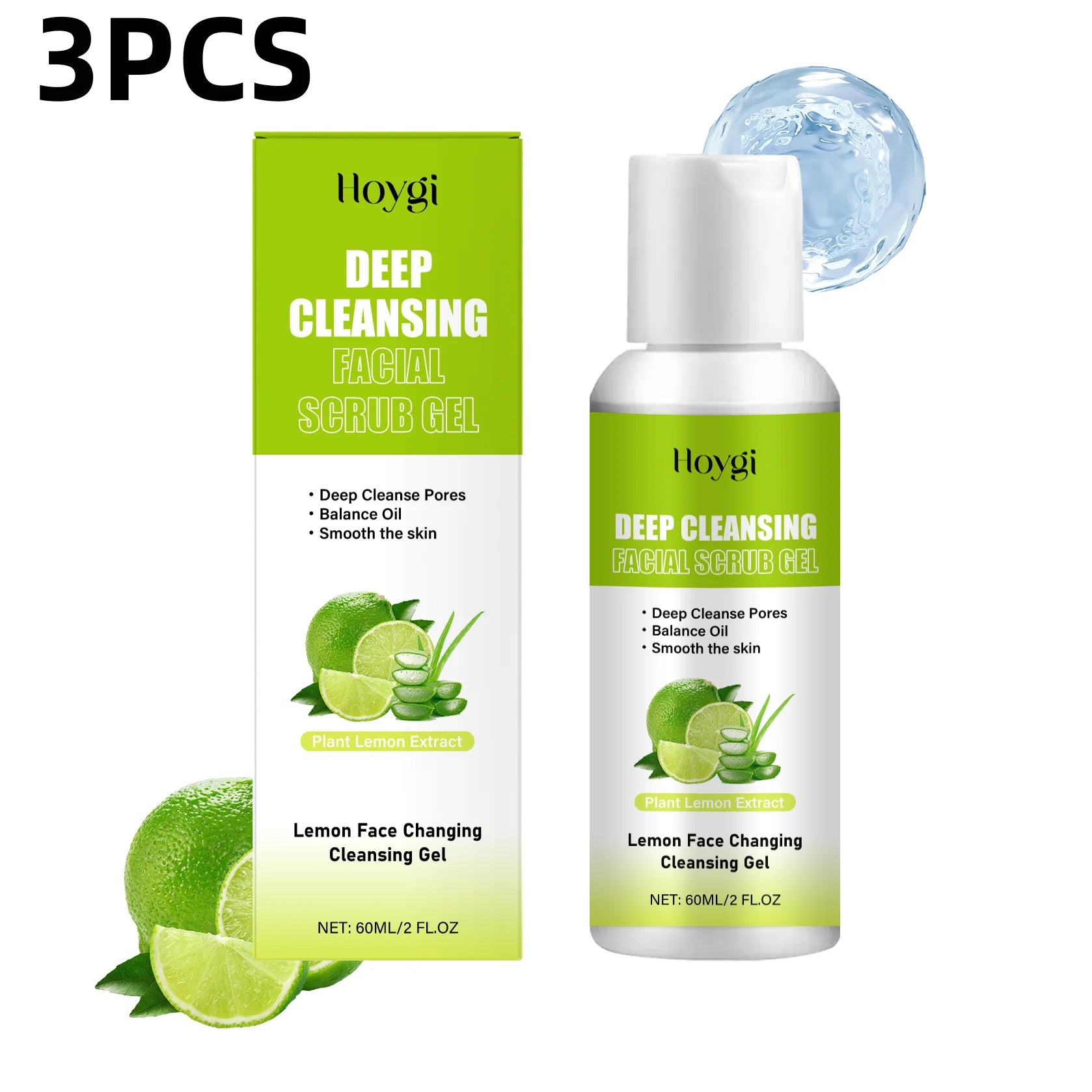 Facial Exfoliating Gel | Hydrating Pore Refining Treatment by Tidesmit Scrubs Treatments 3PCS China Mainland Tidesmit