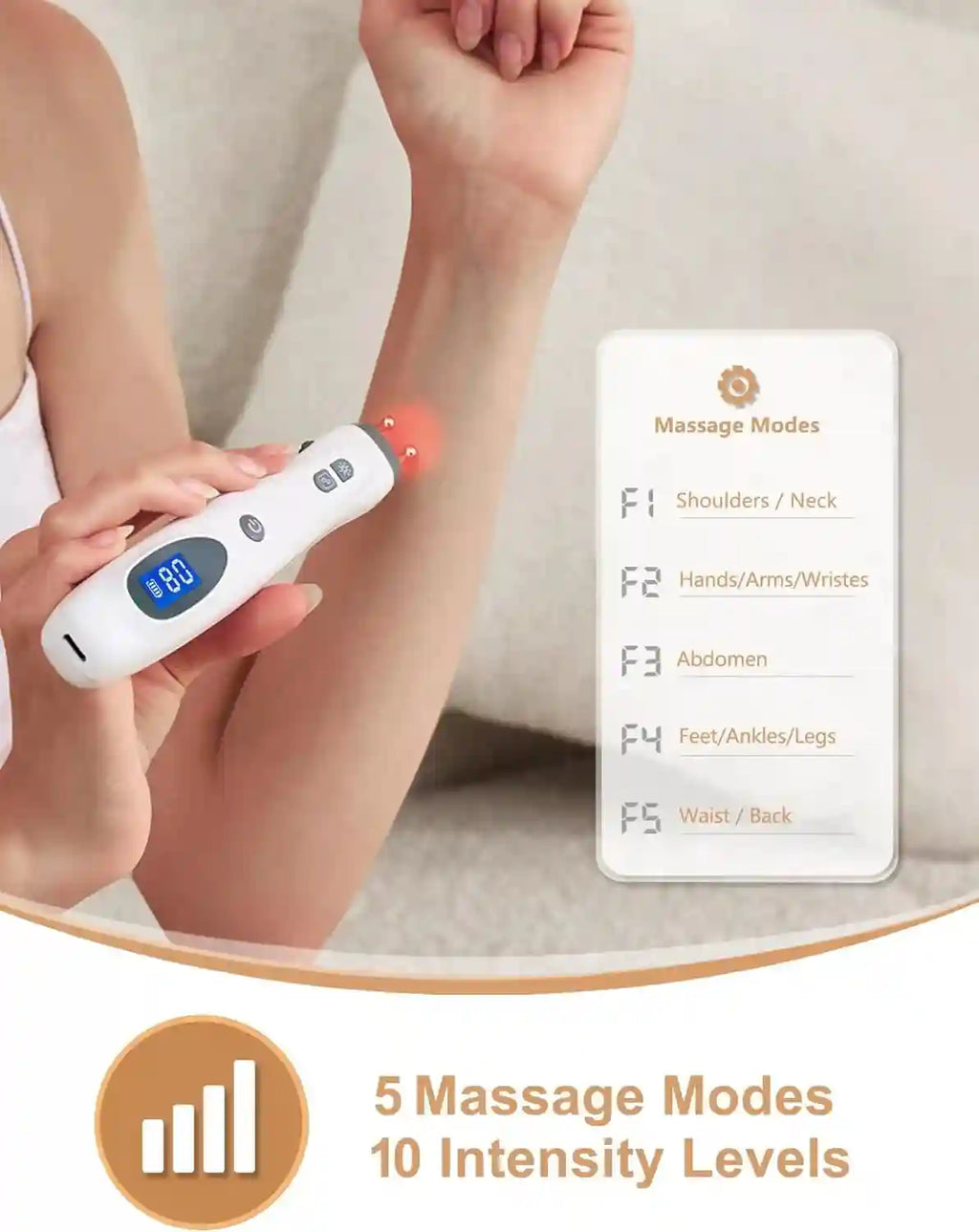 Electric Acupuncture Pen Rechargeable Meridian Massage Tool for Relief Back Massage Instrument Tidesmit
