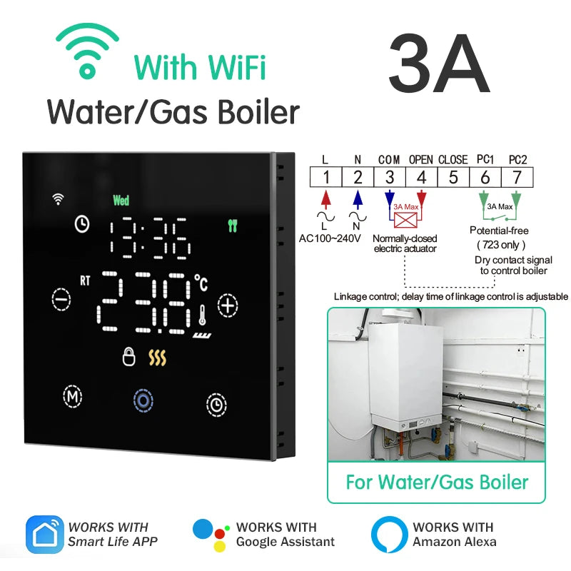 Smart Thermostat Tuya WiFi for Water/Electric Floor Heating Gas Boiler Remote Temperature Controller Alexa Google Yandex Voice