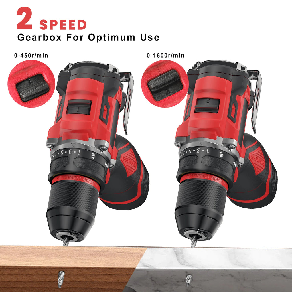 3-in-1 Brushless Electric Screwdriver 80Nm Torque Cordless Handheld Drill Impact Drill 16.8V Household Impact Power Tool