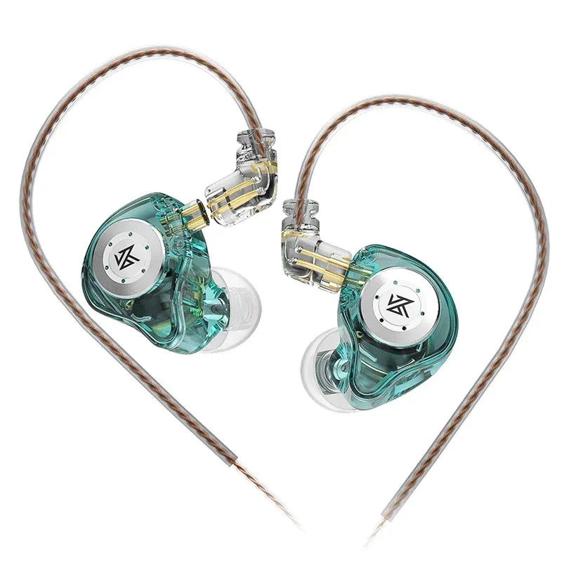 KZ edx pro Headset Dynamics in the Ear Monitor Hifi Wired Headset Bass Stereo Game Music Headset Noise Cancellation Headset Cyan NO MIC Tidesmit