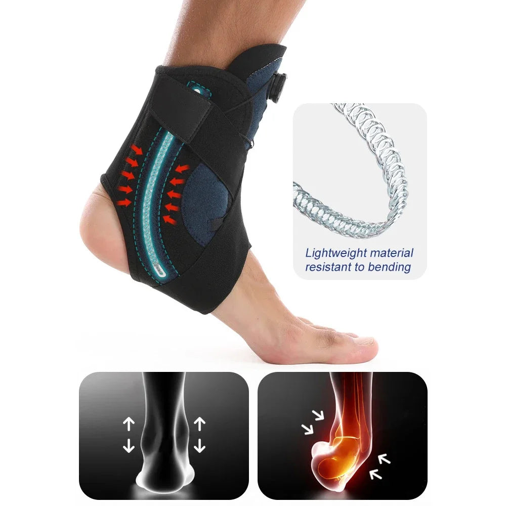 Adjustable BOA Ankle Brace Support Sport Fitness Ankle Protector Sprain Recovery Stabilizer Foot Care Pain Relief Ankle Wrap