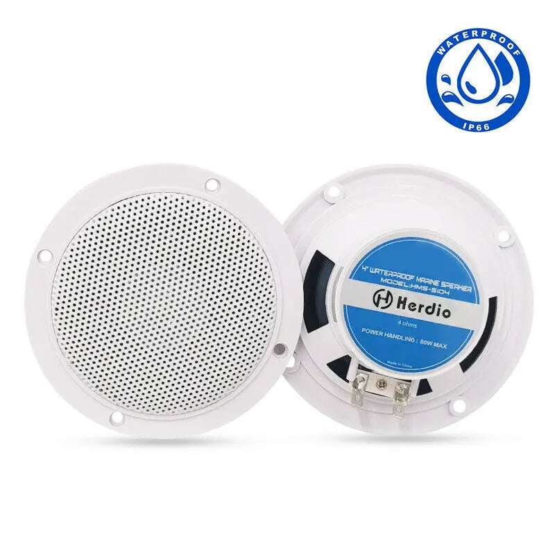 Herdio 4 Inch Ceiling Speaker 160W Waterproof Surround Sound for Kitchen Bathroom Yacht Outdoor Theater Home In-Wall 2-Pack