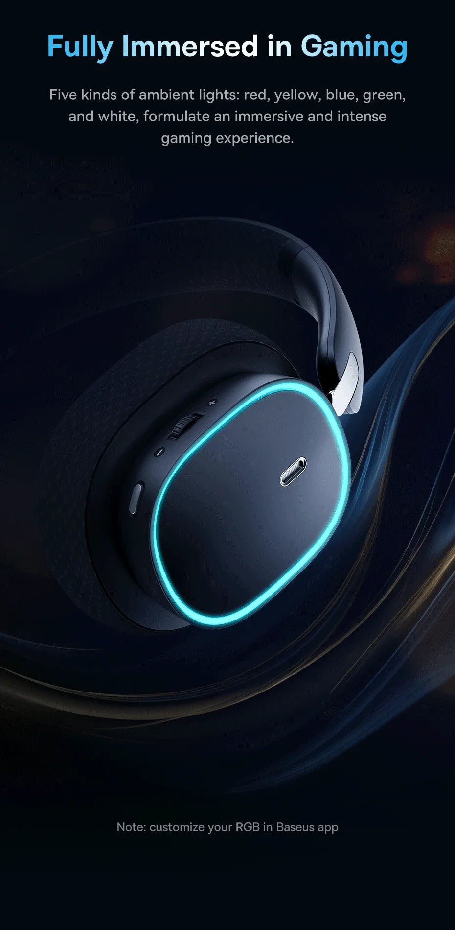 Wireless Gaming Headset Bluetooth 5.3 40mm Driver Tidesmit 01 Tidesmit