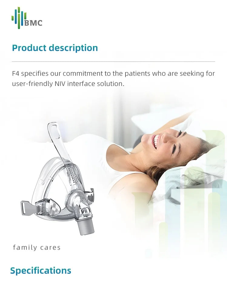 BMC CPAP Mask Full Face Apnea Mask With Comfortable Silicone Pad Suitable for APAP Auto CPAP BIPAP Anit Snoring Sleep Apnea