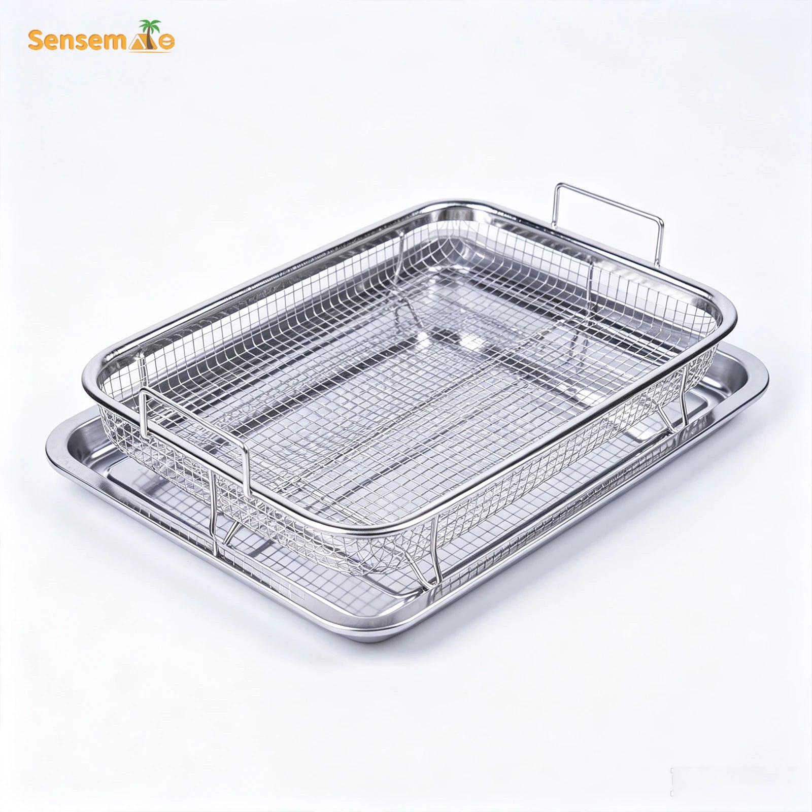 Oven Baking Tray Stainless Steel Baking Pan With A Rack Air Fryer Basket Frying Basket Bakeware Crisper Tray Oven Baking Pan