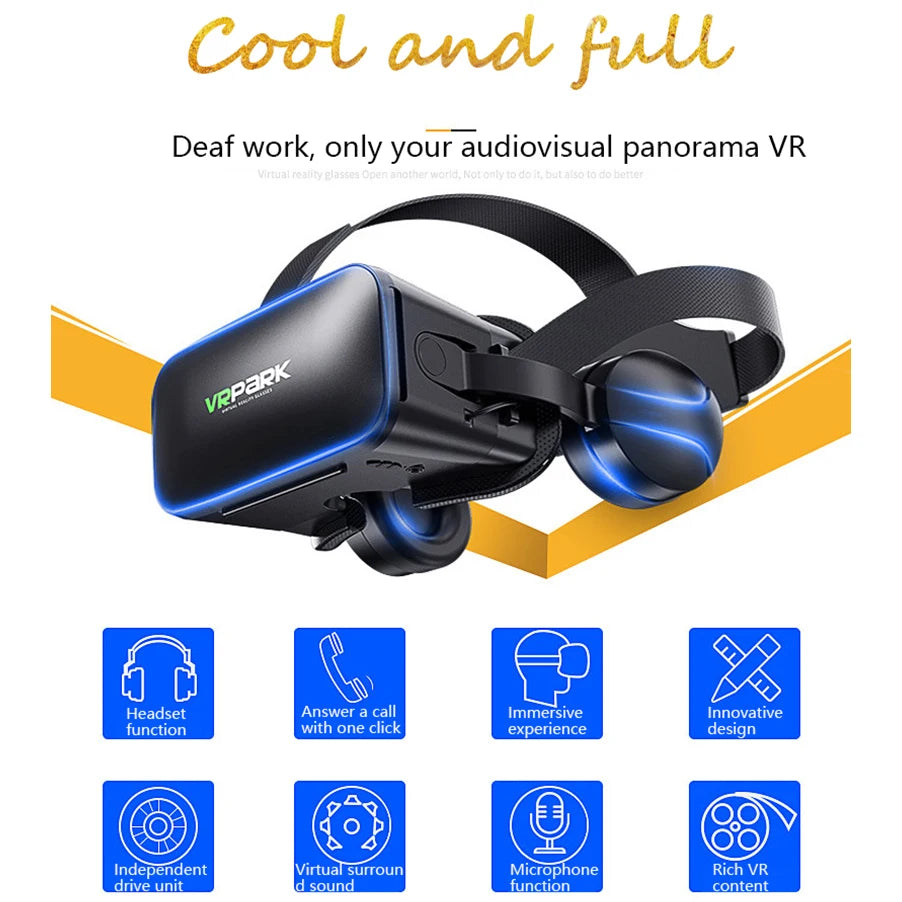 VR Headset for Smartphone – Adjustable 3D Goggles with Wireless Controller Tidesmit
