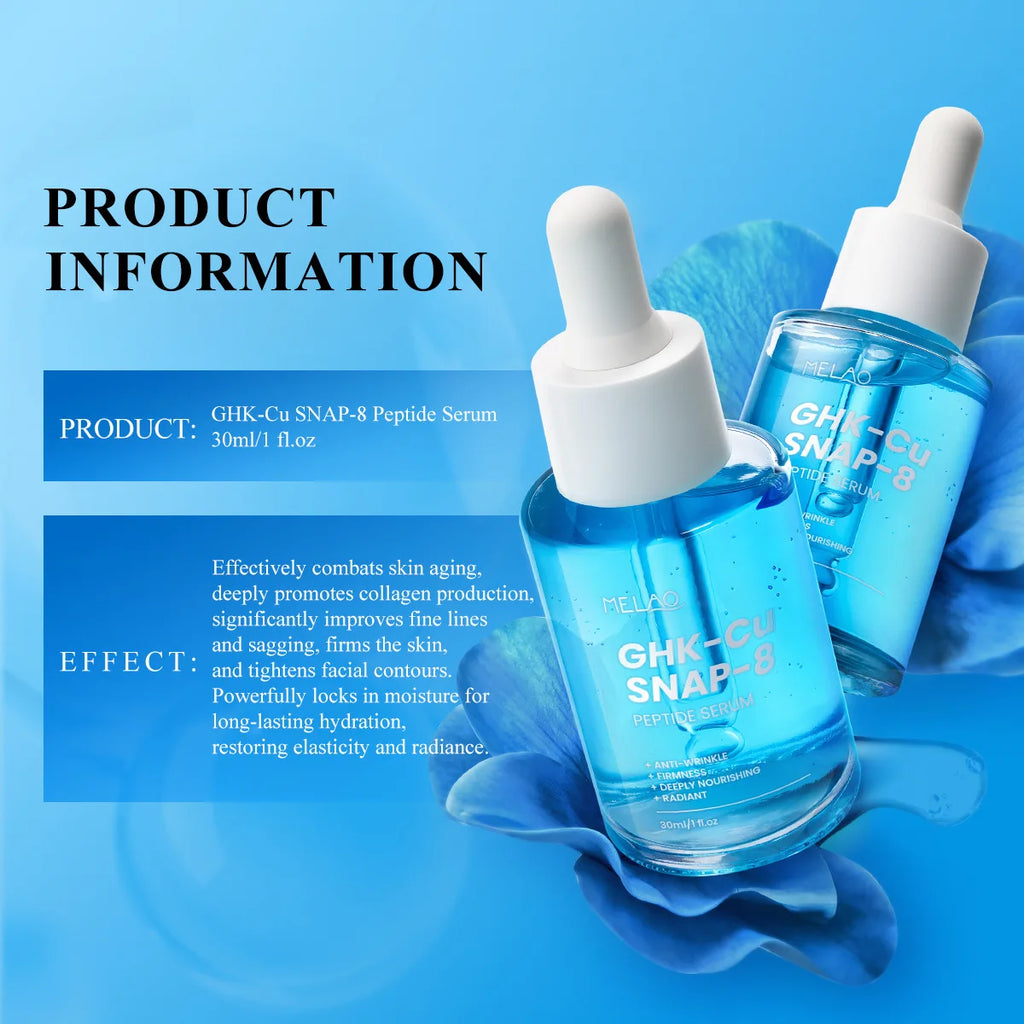 GHK-Cu Copper Peptides Facial Serum with SNAP-8 for Fine Lines, Wrinkles, Firming, Deep Hydration & Collagen，All Skin Types