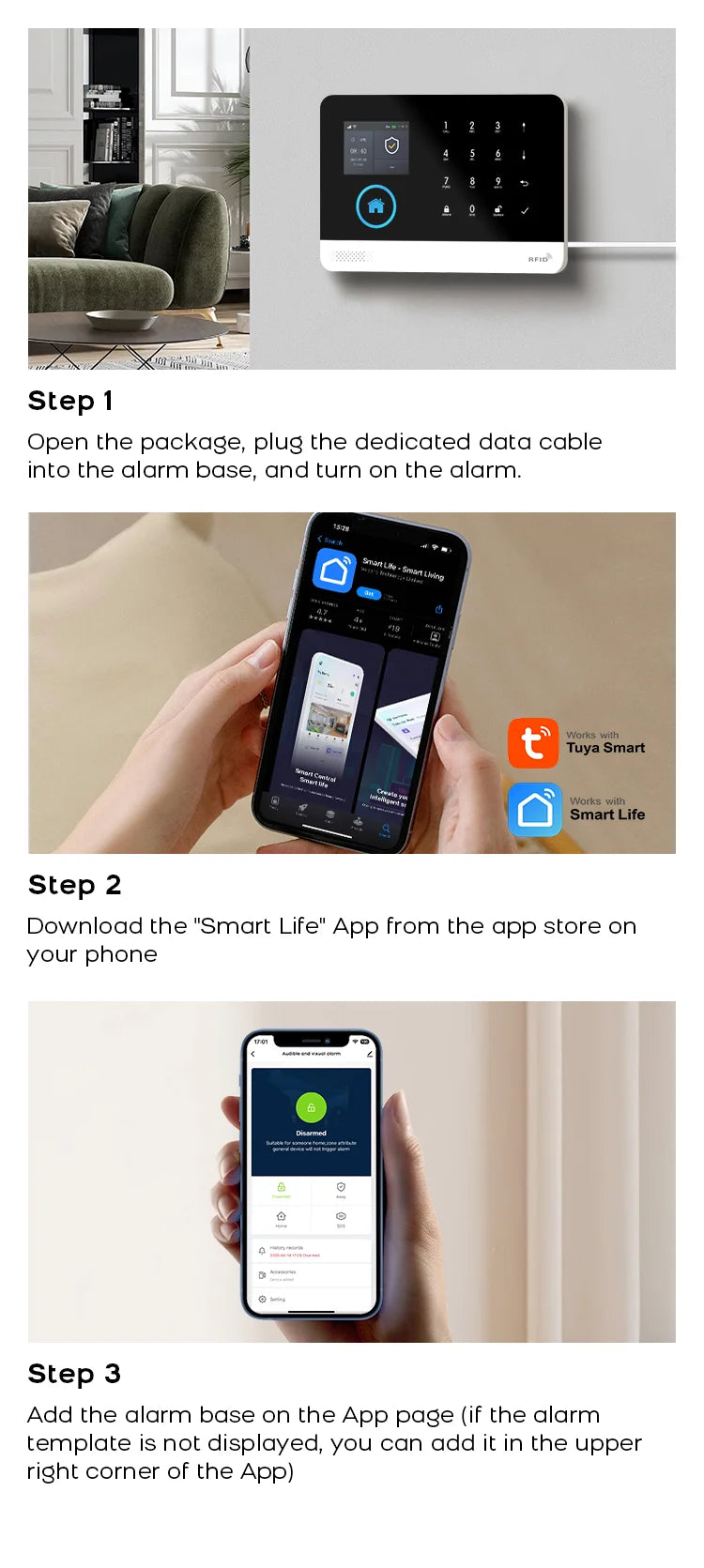 4G WiFi Home Alarm System with Motion Sensors - Smart Security Kit Tidesmit
