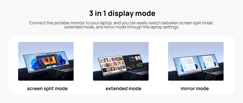 ARZOPA 16.1'' 100% sRGB 1080P FHD Portable Monitor IPS Screen Second Monitor External display Z1C