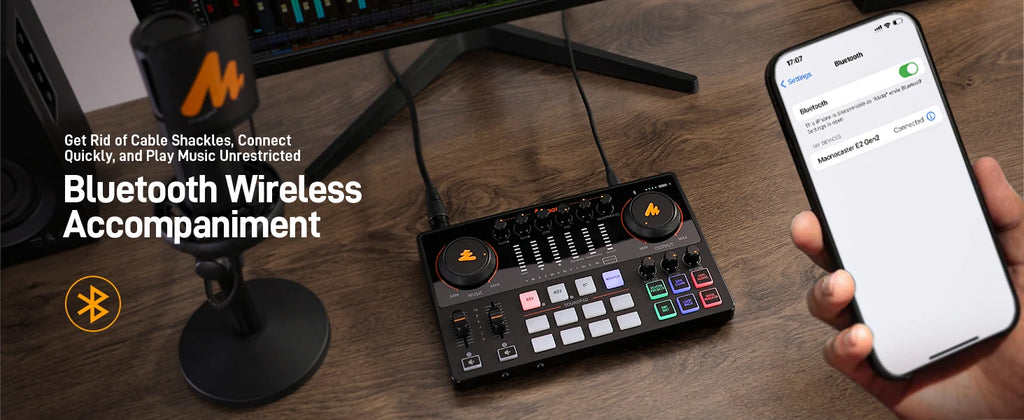 Podcast Audio Interface Mixer Tidesmit AME2 | Dual XLR Studio Console Tidesmit
