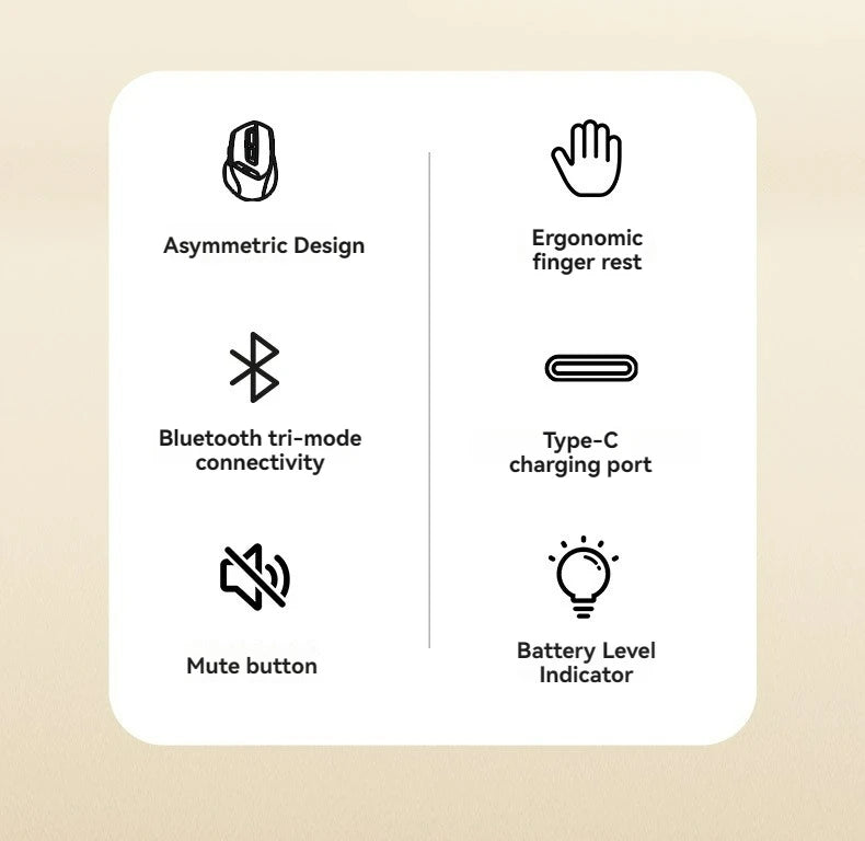 Bluetooth Tri-mode Mouse Rechargeable 2.4G Wireless Mouse Office Mute Support PC Laptop Tablet Smartphone Universal Mouse