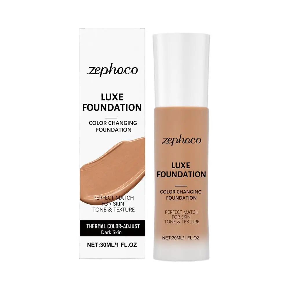 Tidesmit Zephoco Luxe thermal color changing liquid foundation shade swatch for long lasting moisturizing face makeup