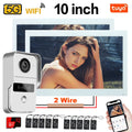 Tuya 1080P 5G Wifi 7/10 Inch 2pcs Touch Monitor for Apartment System Home Security 2 Wire Doorbell Card Swipe APP NFC unlock
