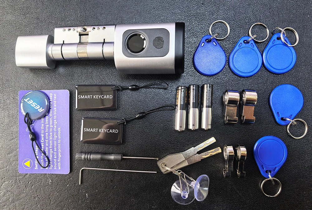 Fingerprint Smart Lock Code Cylinder with Bluetooth Tuya Smart Life App Remote Adjustalbe Cylinder Lock
