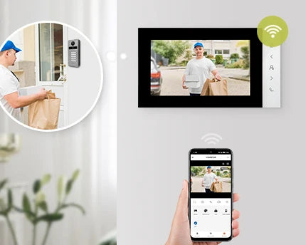 Smart Life Tuya APP Control HOMSECUR 7" WiFi Video Doorphone Night Vision Doorbell Intercom Kit for 5 Households
