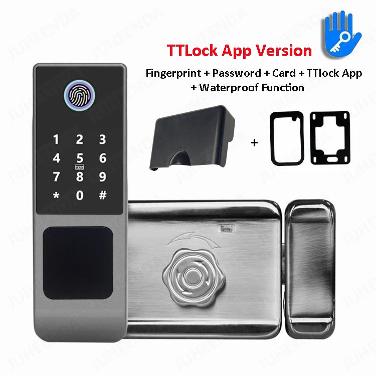 Waterproof Tuya Smart Lock Wifi Double Side Fingerprint Lock Outdoor Gate Digital Password Remote App Home Electronic Rim Lock