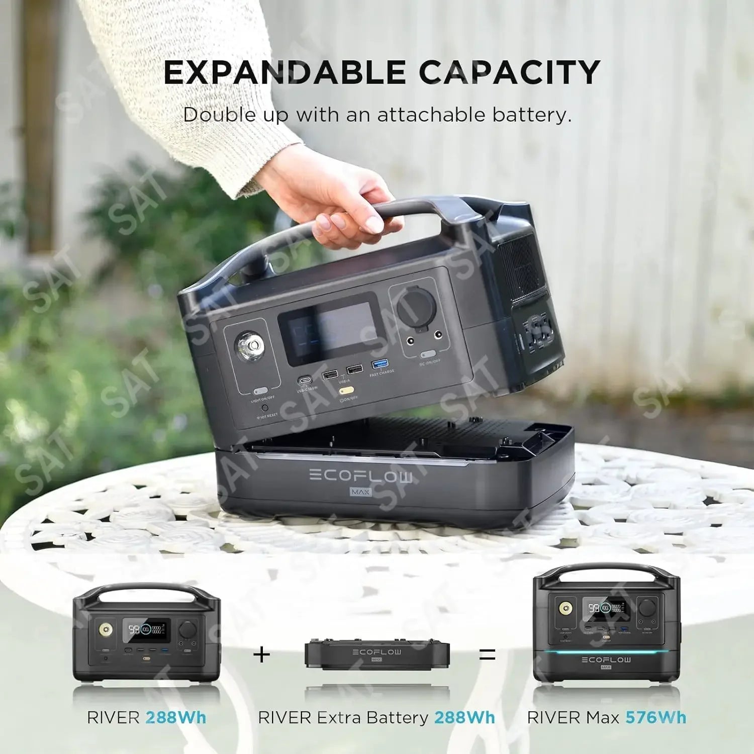 ##For 288Wh Portable Power Station,3 x 600W(Peak 1200W) AC Outlets & LED Flashlight, Fast Charging Silent Solar