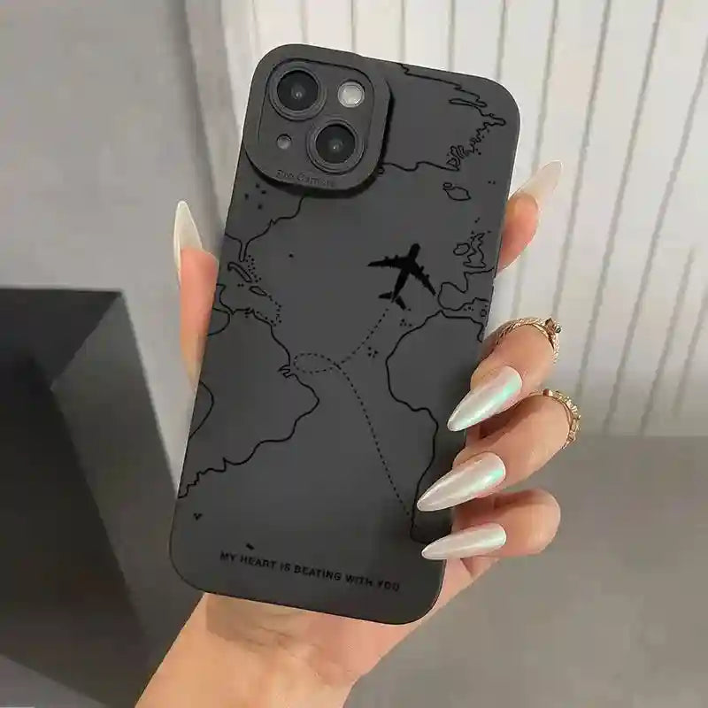 Airplane Route Phone Case | Shock-Absorbing Travel Cover for iPhone Tidesmit