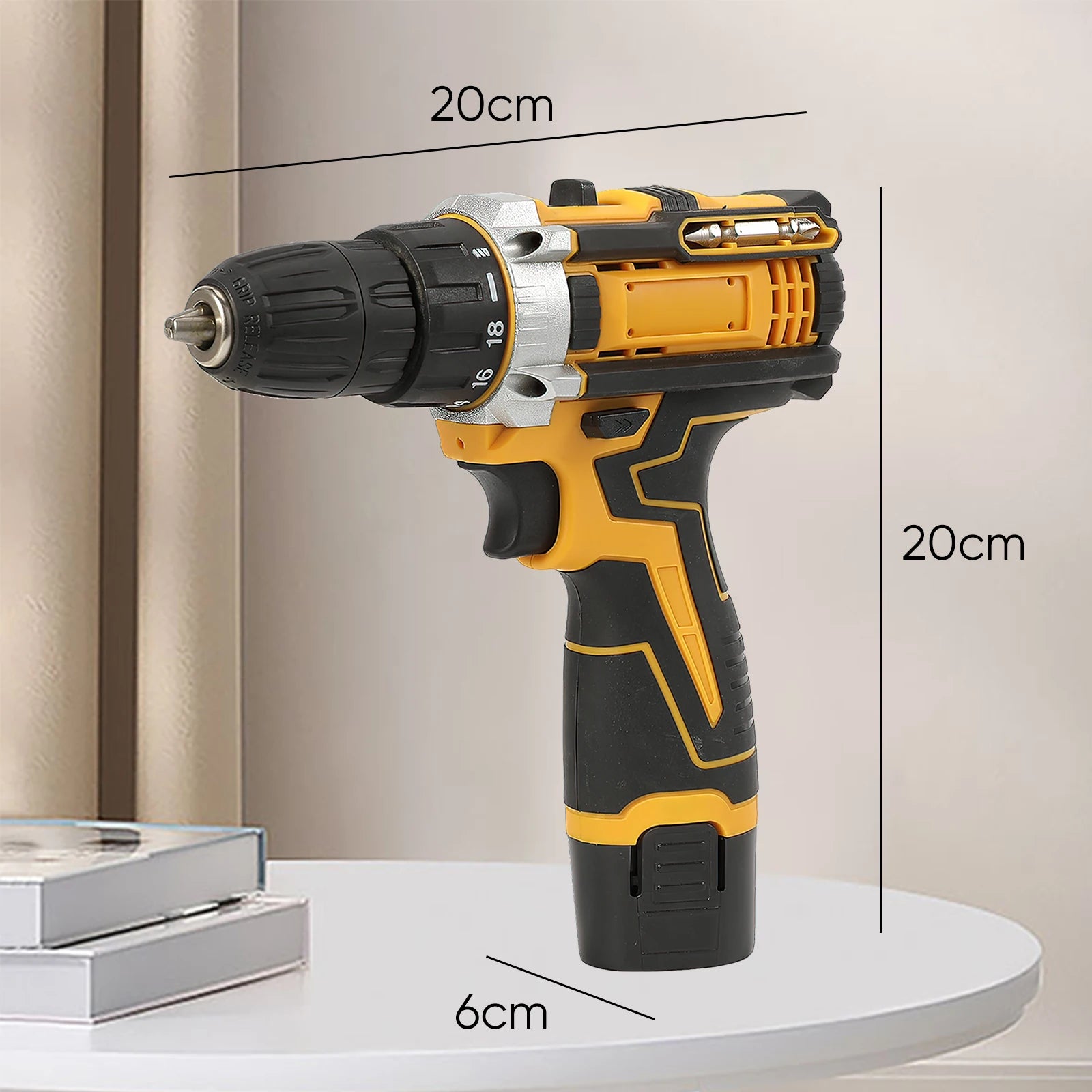 50N.m Powerful Torque Cordless Electric Drill Screwdriver 2 In 1 Multifunctional Design Lightweight Portable Hand Drill Power Tool Set with Dual Batteries